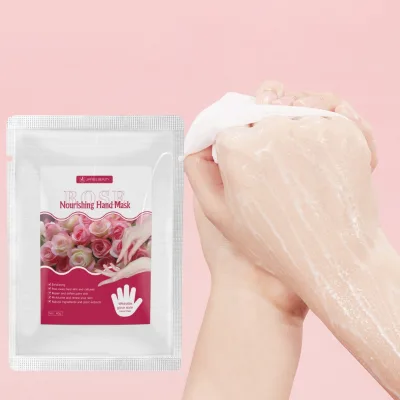 JMFREE Wholesale Private Label Organic Hand Care Repair Mask Sheet Whitening Moisturizing Rose Hand Mask for Spa