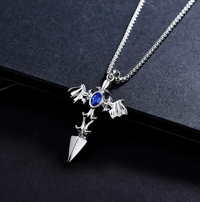 925 Sterling Silver Zircon Cross Pendant Christmas Ornaments