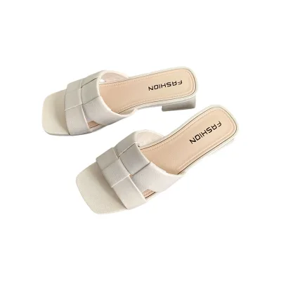 Wholesale Summer New Fashion Sexy Slippers Open Toe Heels Party Shoes for Women Heels Party Sandals PVC Non-slip Slides Slippers