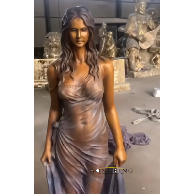 Ideal Arts Factory Direct Sale Statues Outdoor Fashion Girl Figure Statue Sculpture