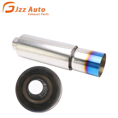 Diameter 5" Body Exhaust Racing Muffler Universal Exhaust System Upgrade Blue Tip Decor Outlet Exhaust Tailpipe