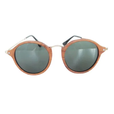 Handmade Natural Wood and Bamboo frame metal temple Sunglasses