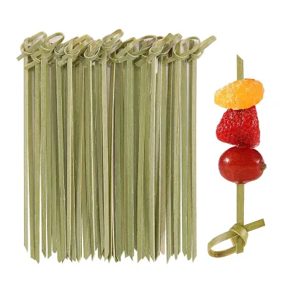 Premium Bamboo Knot Skewers Made From Natural Wood for BBQ/Fruit Finger Food & Decorative Party Displays