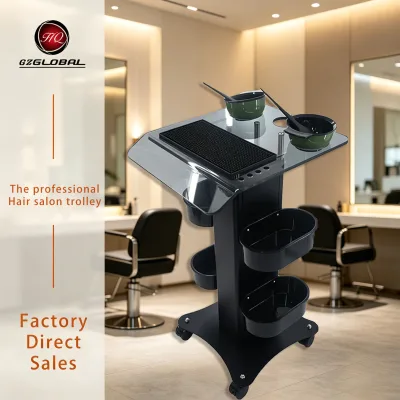 Salon-specific Plastic Trolley HQ-800B for Perms Coloring Styling; Multi-tier Storage Drawer Unit for Organizing Tools