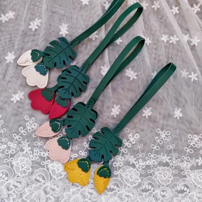 Semi-handmade Begonia Flower Bag Pendant  Hanging Keychain Waist Hanging Ornament Phone Chain Bag Clothing Accessory
