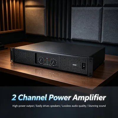 Professional 2 Channel Stereo Power Amplifier Low Distortion Audio Amplifier Suitable for Bar Disco Indoor Stage Audio System