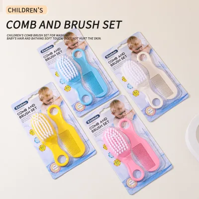 Newborn Infant Massage Comb Brush Set Cartoon Style Safety Comb Brush for Removing Cradle Cap Made of PP Plastic