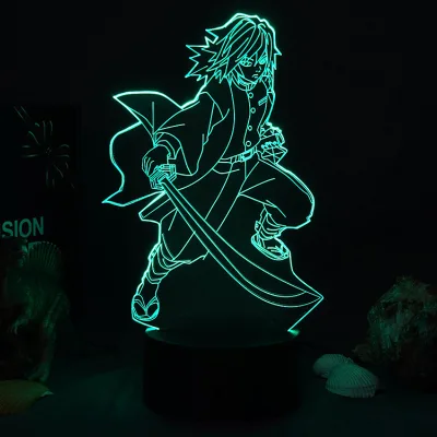 Demon Slayer Nightlight-Multi Characters - 3D Night Light - Touch, Remote Color Changing - 3D Illusion LED Anime Lamp