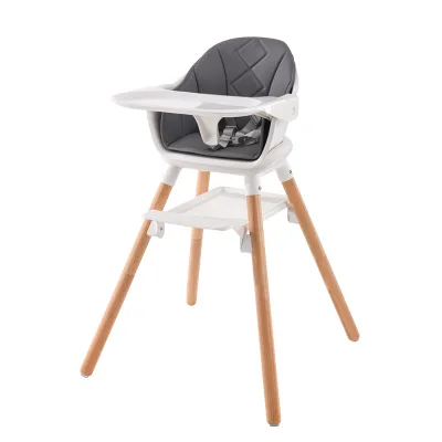 Multifunctional Detachable Tray Wooden High Chair for Baby New Convertible Children's Feeding Booster Seat