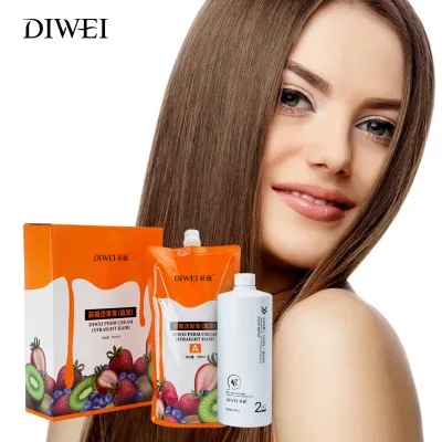 DIWEI Private Label Hair Straightening Cream Hair Care Long Lasting Anti-Frizzy Smooth Nourishing