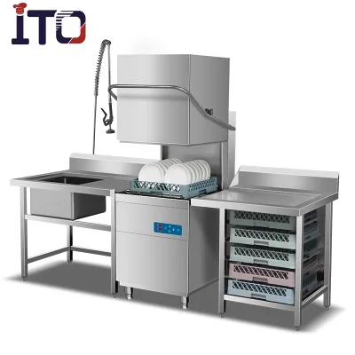 High-efficiency Restaurant Hotel Automatic Hood Type Dishwasher for Sale