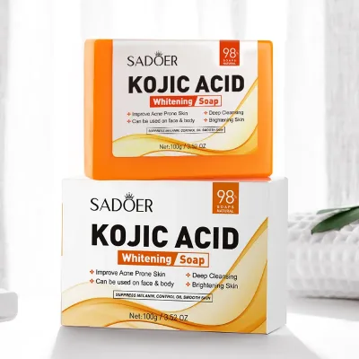 SADOER Kojic Acid Whitening Soap Deep Cleansing Oil Control for Face & Body 100g
