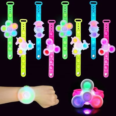 Light up Wristband Led Bracelet Led-Plastic Wristband for Events Festival Gift Flashing Luminous Spinner Bracelets