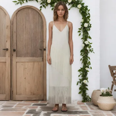 Women's Summer Dress Casual Spaghetti Strap Sleeveless Polyester for Holidays Parties Simple Everyday Style Sweet Natural