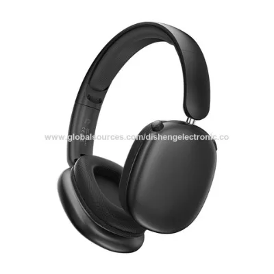 Metallic Black Bluetooth 5.3 Headphone with ENC Mic, Hi-Res Audio, and 30ms Low Latency for Home Office