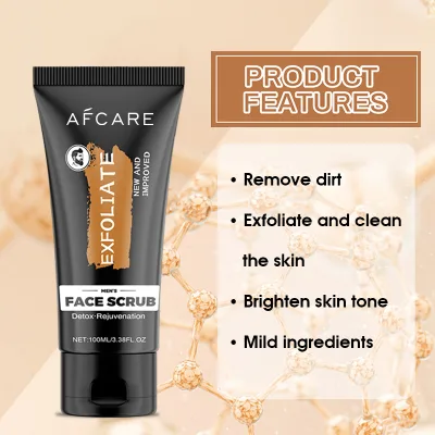 Professional Caffeine Face Body Scrub for Men-Deep Cleansing Oil-Control Sensitive Dry Organic Herbal Aloe Vera Vitamin C/E