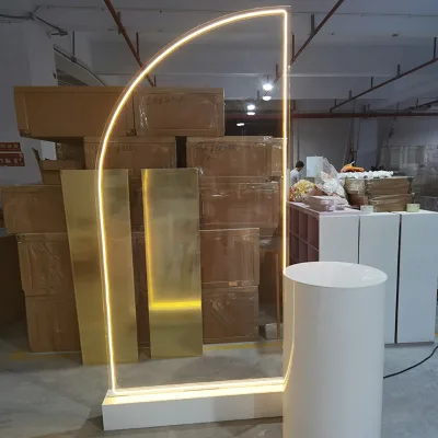 Manufacturer Price Clear Transparent Wedding Arch Backdrop Event Decoration Backdrop With Led