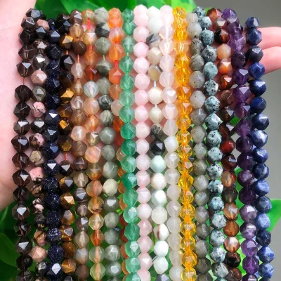 Wholesale Kuoyu 6/8/10MM Oval Cut Tiger Eye/Rose Quartz/Agate/Howlite/Citrine Stone Loose Beads for Jewelry Making