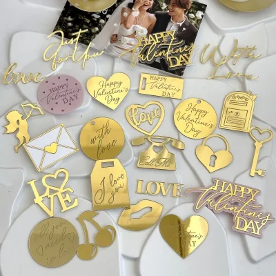 Personalized Design Acrylic Gold Cake Topper Birthday Party Decorations for Party Supplies
