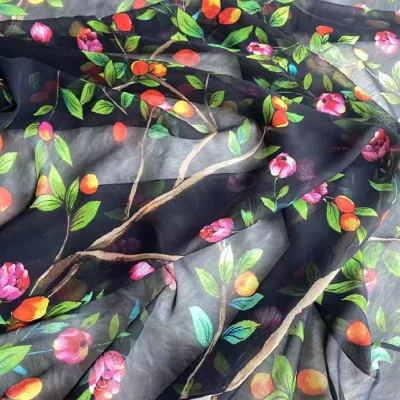Special Floral Flower Printed Soft Excellent 100% Silk Georgette Fabric for Autumn Clothes Shirt Scarf Shawl Saree