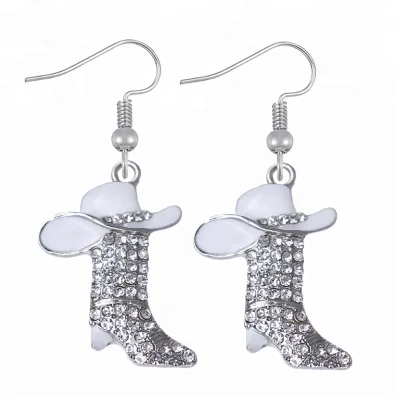 HUSURU Jewelry Personalized Design Shoe Earring Elegant Crystal Rhinestone Hook Earring Multicolor Enamel Earring