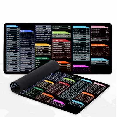 Gaming Mouse Pad Gamer Keyboard Shortcuts Mousepad Large Mouse Mat Carpet Computer Laptop Game Office Desk Pad