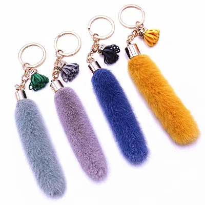 Plush Pendant Bag Charms Decoration Costume Pendant Rabbit Foot Key Chains Car Keys Keychain Color Faux Fur Rabbit Foot Keychain
