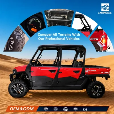 Lithium-Powered 72V 17.6kWh Battery 15kW Motor 60km/h 2WD 4WD Aluminum Electric Utility Vehicle for Hospital Campus Transport