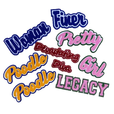 Custom Iron Large Sequin Patches for Women Men's Clothing Sequin Chenille Patch Words Hoodies Sweatshirts Jeans-Featuring