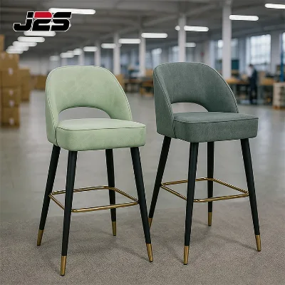 Modern Design Wooden Bar Stool with PU Leather Seat for Home Bar Hotel Restaurant Cafe Counter & Kitchen Island Seating