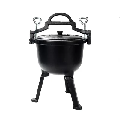 Custom Hunting Cooking Camping Enamel Cast Iron Cauldron Poland Pot with Three Legs