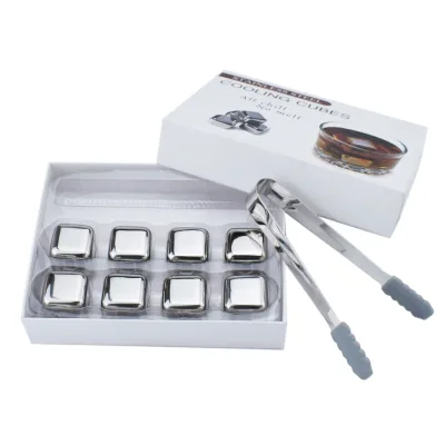 Food Grade 304 Stainless Steel Whiskey Stone Reusable Chilling Stones
