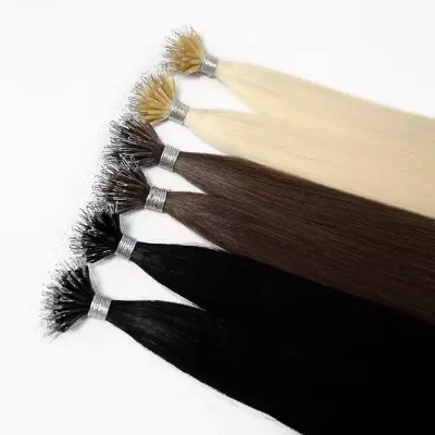 For Hair High Quality European Remy Hair Extensions Nano Ring Tip Cuticle Aligned K-Tip Machine Double Weft Fusions Colors