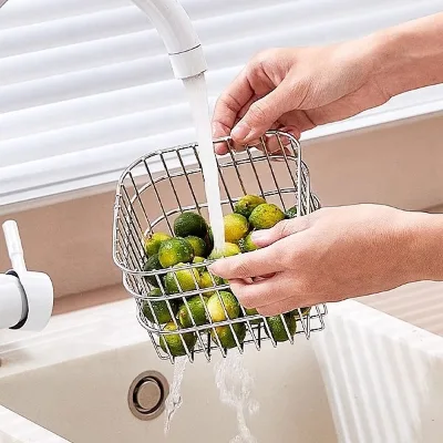 Household Modern 304 Stainless Steel Eco-Friendly Storage Basket for Restaurant Hotel Bread Fruit Circle/Square Storage Rack