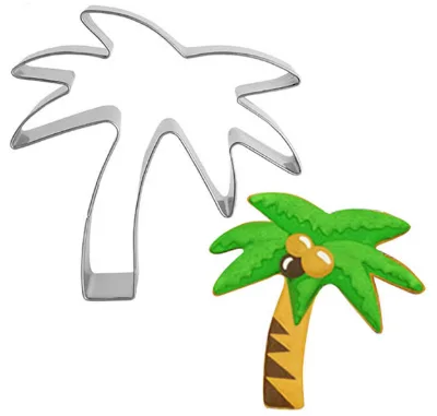 Stainless Steel Summer Palm Tree Cookie Cutter Biscuit Cutter Hollow Metal Cookie Cutter