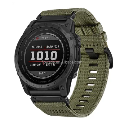 Tough Replacement 20MM 22MM 26MM Men Canvas Watch Band Sports Strap for Fenix Instinct Tactix 7pro Vivoactive Garmin Watch Band