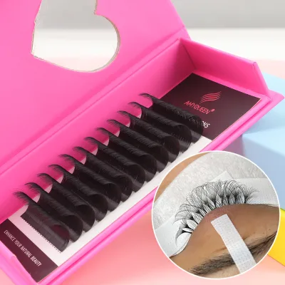 Easyfan Eyelash Extension Verified Seller Dark Matte Fluffy Easy Fan Luxury Silk Lash Extension Trays