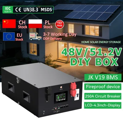 Poland Stock Magazyn Energii Metal Enclosure A2 16S JK V19 BMS 48V 51.2V Lifepo4 Prismatic Battery Empty Diy Box Racks