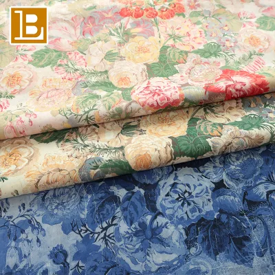 BILU Low MOQ 80S Parchment Petals 100%Cotton Poplin Rose Flower Fabric