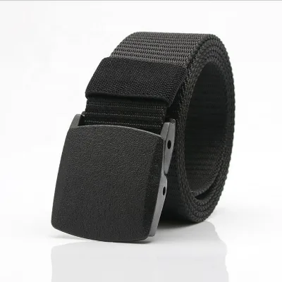 1.5 Inch Wholesale Custom Fashion Logo Strap Webbing Canvas Woven Polyester/Nylon Plastic Buckle Durable Belt for Man