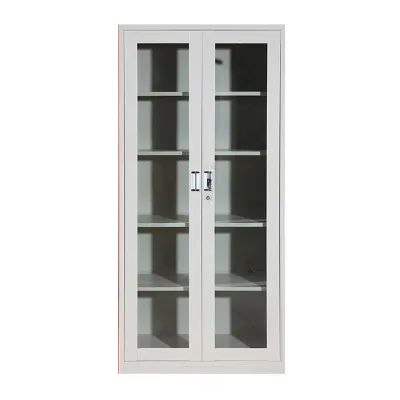 Cheap Office Shelf Filling Cabinet with 2 Swing Glass Door Meuble De Rangement Pour Burea