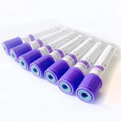 New EDTA TUBE Purple Top Customized 1ml-10ml Disposable Vacuum Blood Sample Collection Tube for HospitalVacuum Tube Clot