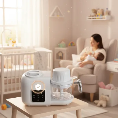 One-Touch Screen Control Digital Display Electric Plastic Baby Food Processor Mixing Household Infant Food Grinder Weaning