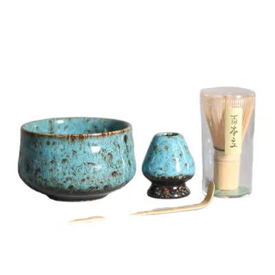 Hot Selling Bright Color Ceremony Porcelain Tea Bowl Matcha Tool Set Travel Matcha Ware Set