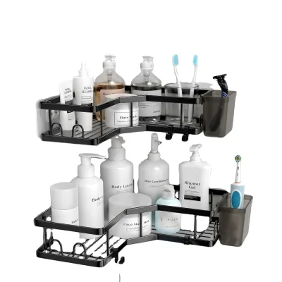 Bathroom Shelf Stainless Steel Corner Shower Rack Storage Triangle Shape Shower Caddy 2 Pack