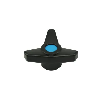 Nylon ABS Triangle Fastening Handle Three Arm Star Knob Female Thread Through Hole For Industrial Machine Cabinet Drawer