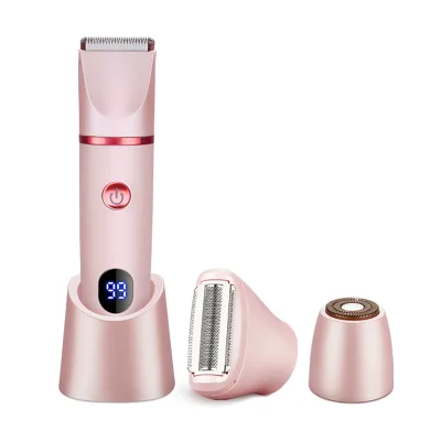 Wet Dry Women Shaver Rounded Blades Soft No Pulling Guide Combs Adjustable Length Waterproof USB Rechargeable Long Hair Trimmer