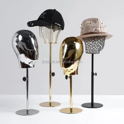 Fashion Unisex Head Metal Mannequin for Man Woman Hat Display Custom Size for Wig and Window Display for Adult Showroom