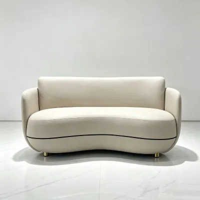 Modern 3 Seater PU Sofa with Soft Backrest Custom Color Hotel/Salon Waiting Lounge Furniture