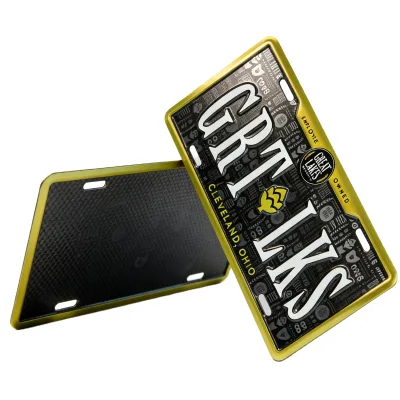 Custom Embossed 3D Aluminum License Plate Craft Hop Brewery Independent Ale Microbrew Ohio Metal Wall Decor Sign Waterproof